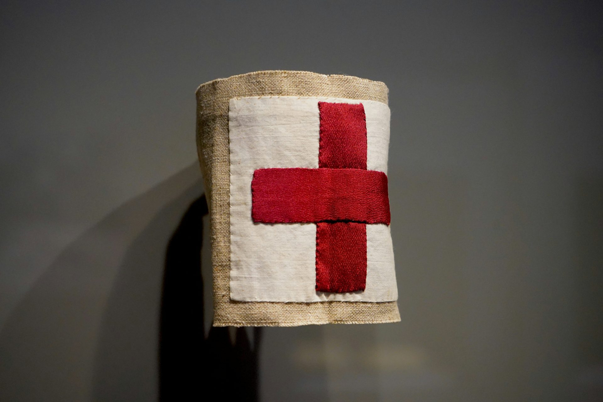 a white and red striped pillow